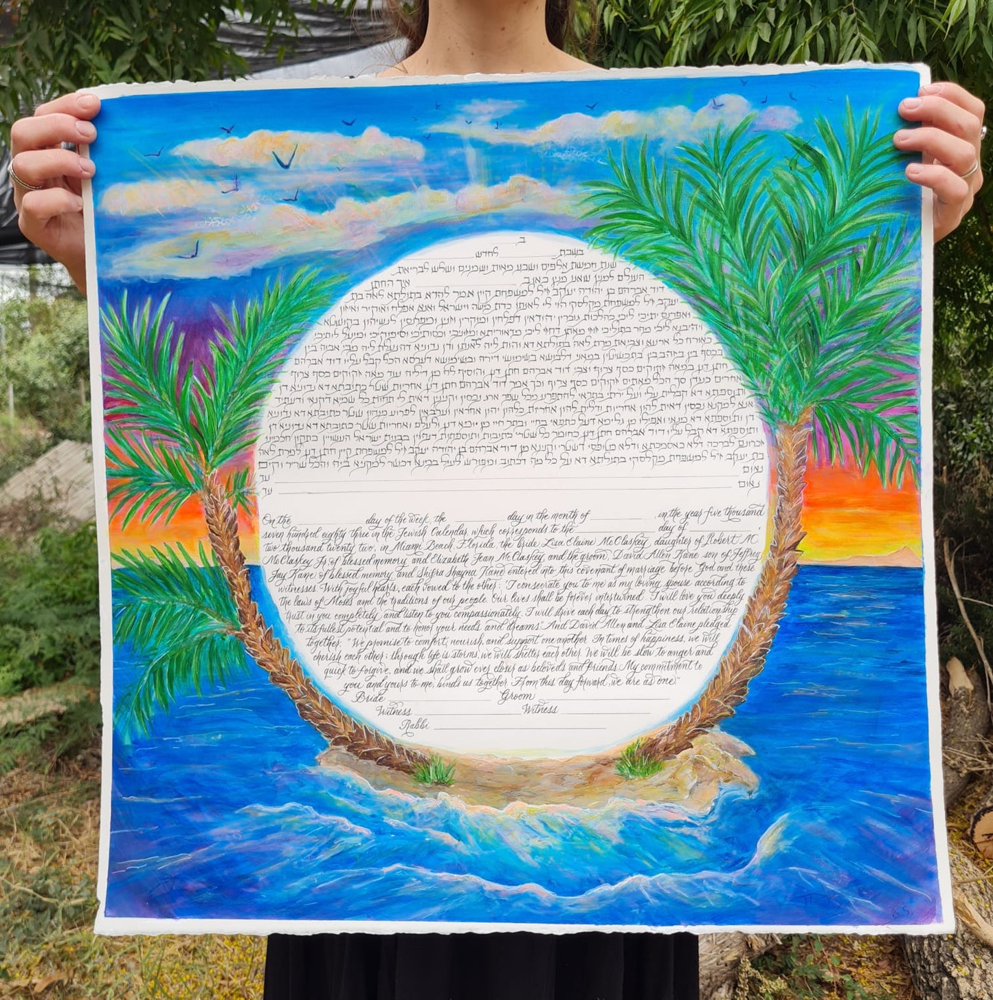 Original Hand Painted Custom Ketubah Art, Envisioned by you & Painted by me
