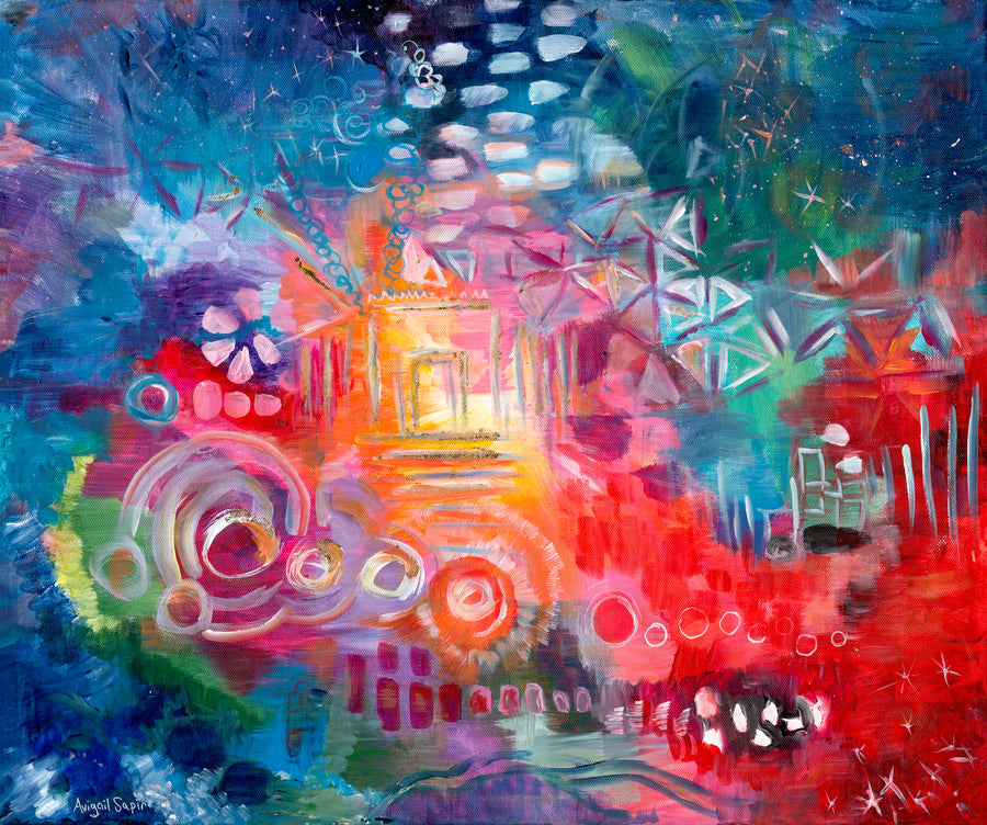 Awaken the Inner Light - Abstract Beit Hamikdash art print