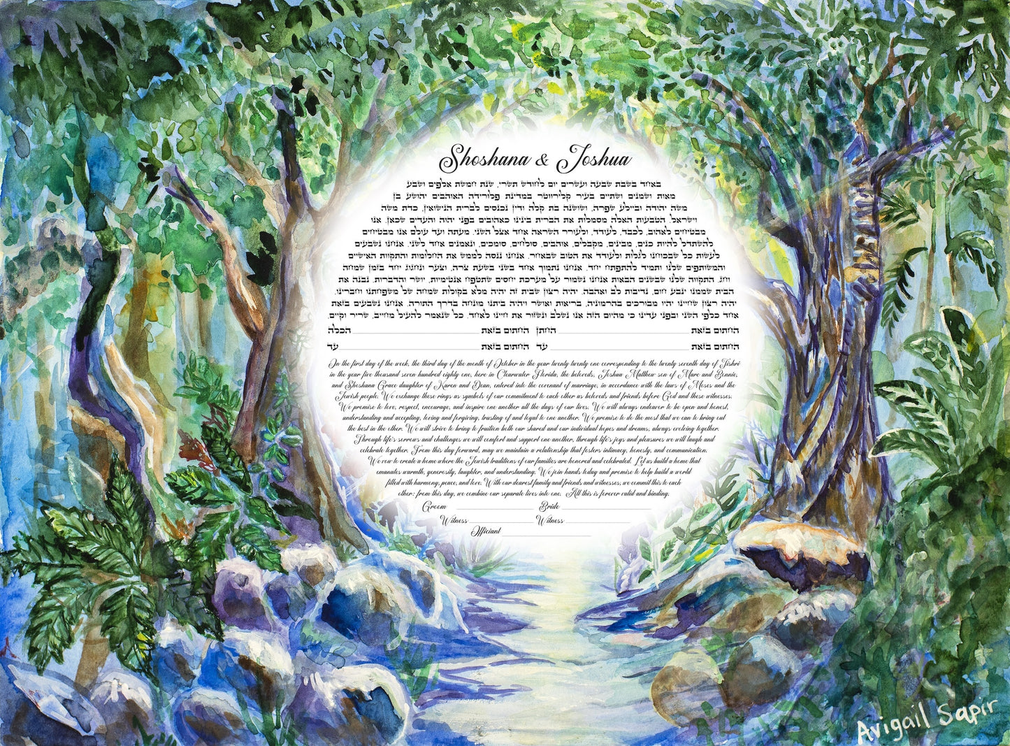 "The Journey Begins" Personalized Ketubah