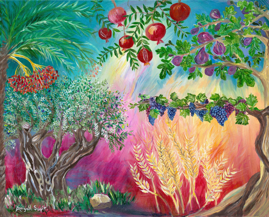Seven Species - Fruits of Israel art print