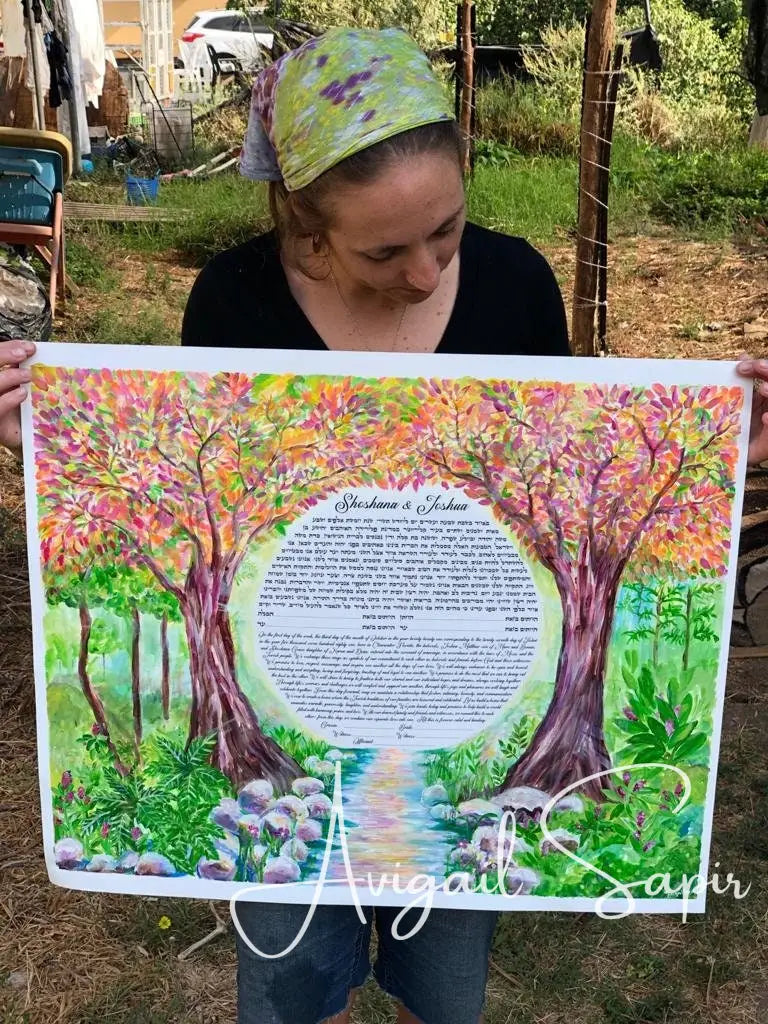 Original Hand Painted Custom Ketubah Art Envisioned By You & Me